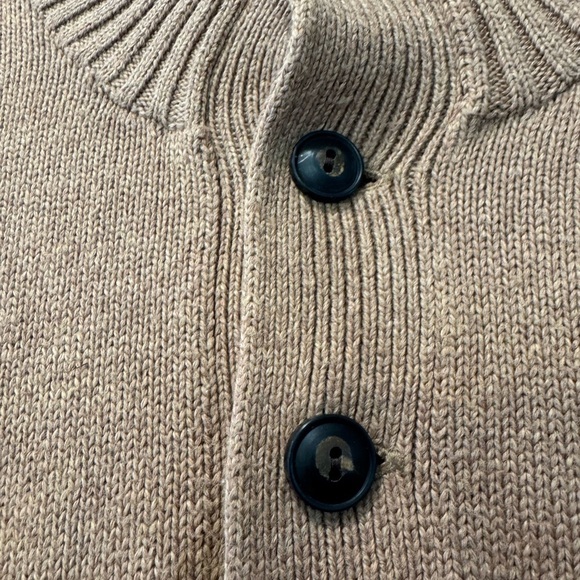 Polo Ralph Lauren Carmel Button High Neck Cotton Sweater / 90's / Medium - Picture 3 of 11